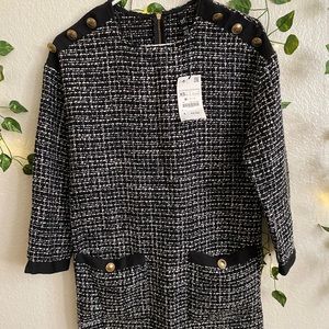 ZARA Black and white dress wool
